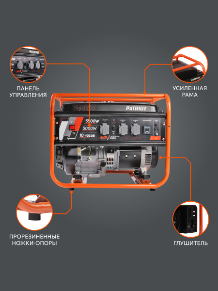 Бензиновый генератор PATRIOT GRS 6500 для газового котла фото