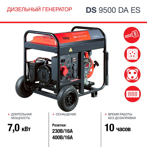 Дизельный генератор Fubag Дизельный генератор трёхфазный FUBAG DS 9500 DA ES 646239 фото