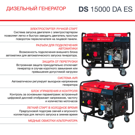 Дизельный генератор Fubag DS 15000 DA ES фото