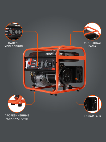 Бензиновый генератор PATRIOT GRS 6700 C для дачи фото