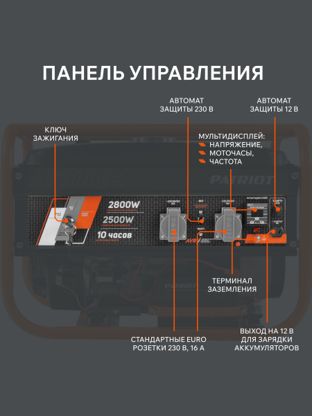 Бензиновый генератор PATRIOT GRS 3500 E для газового котла фото