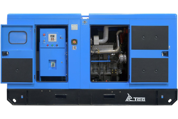 Дизельный генератор ТСС ЭД-150-Т400 с АВР в шумозащитном кожухе на прицепе 025140 промышленный фото