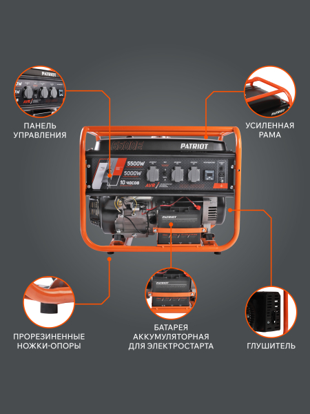 Бензиновый генератор PATRIOT GRS 6500 E фото