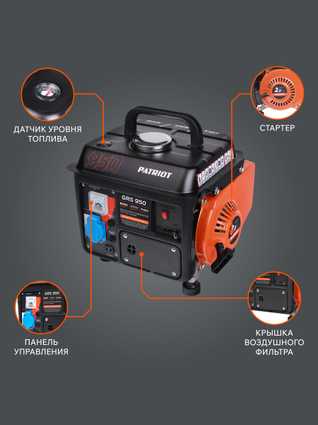 Бензиновый генератор PATRIOT GRS 950 2-х тактный фото