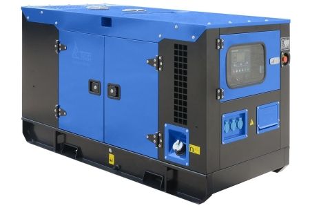 Дизельный генератор ТСС ЭД-10-Т400 с АВР в шумозащитном кожухе на прицепе фото